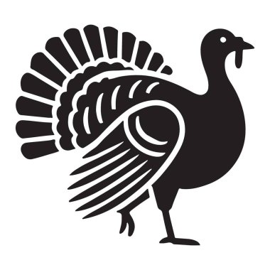 Bir hindinin ayrıntılı siluet vektör görüntüsü. Şükran Günü tasarımları, tatil kartları ve sonbahar temalı projeler için ideal. Siluet tarzı basitlik ve zarafet sunar.