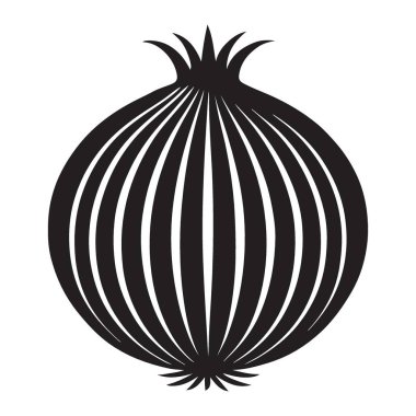 Yemek pişirme projeleri ve sağlıklı yemek tasarımları için bir soğanın tam vektör çizimi. Bu soğan silueti mutfak sanatı, restoran menüleri veya beslenme rehberleri için mükemmeldir..