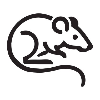 Bir fare siluetinin yüksek kalite vektör çizimi. Haşere kontrolü, kemirgen önleme ya da hayvan örnekleriyle ilgili tasarımlarda kullanılmak için idealdir. Temiz ve ölçeklenebilir.