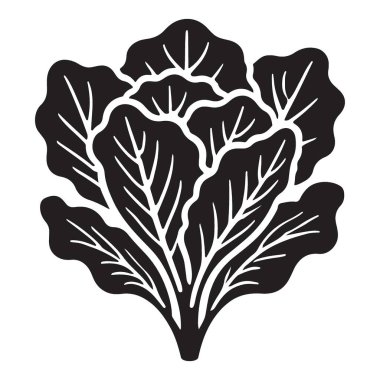 Lahana kafa siluetinin vektör çizimi. Sağlıklı gıda projeleri, marketler ya da sebze ya da bitki unsurları gerektiren tüm tasarımlar için idealdir. Bu grafik ölçeklenebilir..