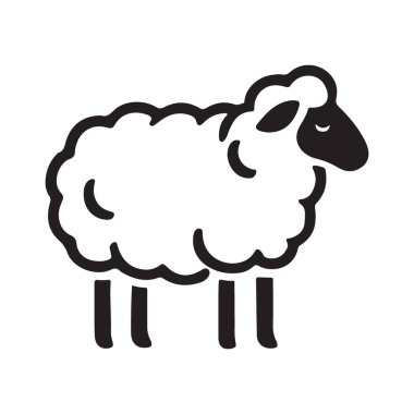 Bu vektör silueti çizimi sevimli ve tüylü bir koyun gösteriyor. Basit siyah-beyaz tasarım bunu çeşitli uygulamalar için çok yönlü bir grafik haline getiriyor..