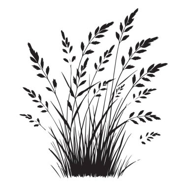 Detaylı bir siluet vektör çizimi, tam bir çim tarlası içeriyor. Manzara tasarımlarına gerçekçi yeşillik, bahçe düzenleri ve doğal manzaralar eklemek için ideal.