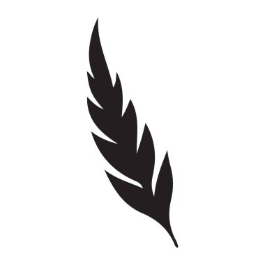 Beyaz arkaplandaki tüyün zarif silueti, her tasarıma basitlik ve karmaşıklık katmak için mükemmel. Sembolik kullanım için harika.