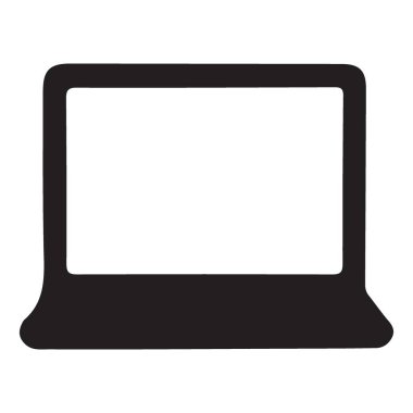 Bir dizüstü bilgisayarın parlak silüeti, teknoloji, bilgisayar, dijital cihazlar ve çevrimiçi iletişim için ideal tasarım. Çok yönlü grafik ögesi.