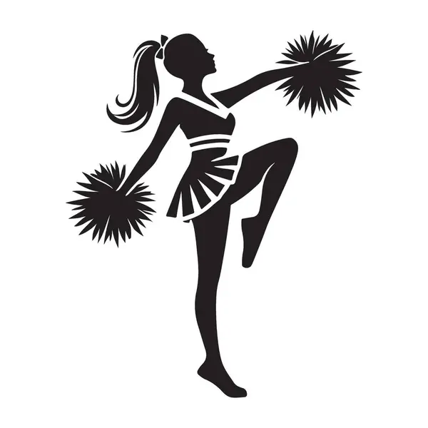 Dinamik bir amigo kız silueti vektör grafiği. Yüksek tekme pozu ve ponpon kız pozu. Bu çizim amigoluğun enerjisini ve ruhunu yansıtıyor..