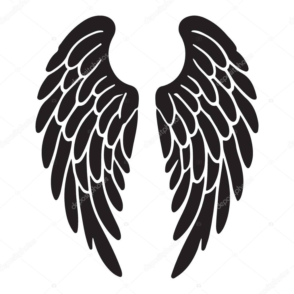 Beautiful angel wings vector illustration design. Perfect for adding a touch of elegance and grace to your next project. Download now and elevate your creative work!