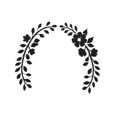 Zarif bir çiçek desenli siluet çizimi. Tasarımlarınıza biraz doğa ve zarafet katmak için mükemmel. Süsler, dekorasyonlar ve yaratıcı projeler için ideal.