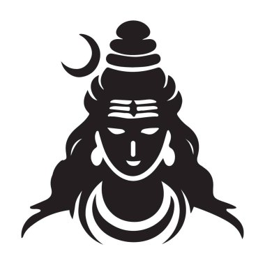 Saygıdeğer bir Hindu tanrısı olan Lord Shiva 'nın görkemli bir siluet vektör çizimi. Dini içerikler, ruhani uygulamalar, yoga stüdyoları ve Hint kültürel etkinlikleri için idealdir..