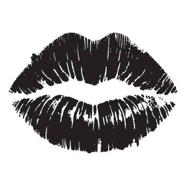 Cesur bir ruj izi vektör çizimi, romantizm, güzellik ya da şefkat isteyen tasarımlar için mükemmel. Sevgililer Günü, kozmetik markalar ve güzellik blogları için harika..