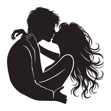 Tutkulu bir öpücüğe kilitlenmiş, sevgi, arzu ve bağın somutlaşmış çarpıcı bir silueti..