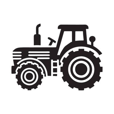 Eski bir traktörün silüet çizimi. Zirai temalar, tarım kavramları ve klasik araç koleksiyonları için mükemmel..