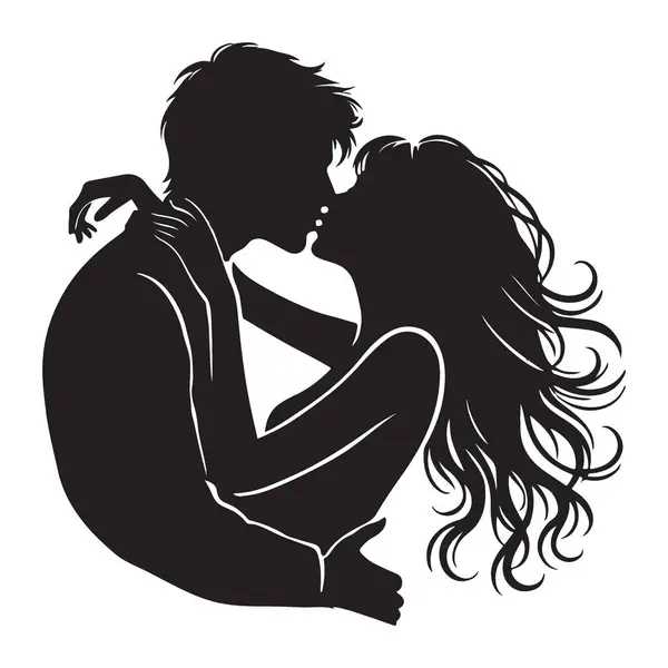 Tutkulu bir öpücüğe kilitlenmiş, sevgi, arzu ve bağın somutlaşmış çarpıcı bir silueti..