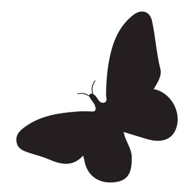 Bu vektör illüstrasyonunda basit ama zarif bir kelebek silueti var. Doğa ve güzelliğe ihtiyaç duyan tasarımlar için mükemmel. Beyazda izole edilmiş.