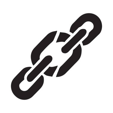 Bir zincirin basit siyah siluet vektör çizimi. Bağlantı, güç ya da birlik gerektiren projeler için mükemmel.