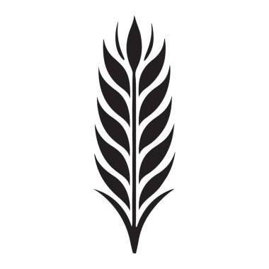 Buğday sapının sofistike siyah siluet vektör çizimi. Tarımsal işletmeler, fırınlar ya da doğa ve hasat gerektiren her tasarım için idealdir. Bu zarif grafik klasik bir dokunuş ekler.