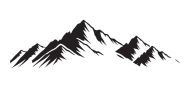 Dağ zirvesi siluetinin yüksek kalite vektör çizimi. Bu manzaralı dağ zirvesi logolar, seyahat sanat eserleri için en iyisidir ve tasarımlarınıza maceracı bir dokunuş ekler..