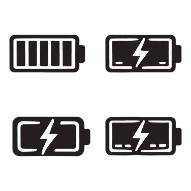 Batarya şarj eden siluet vektörlerin toplanması farklı güç seviyelerini gösteriyor, UI ve teknoloji tasarımları için harika. Bu resim, şeffaf bir vektör tipi pil gösterir.