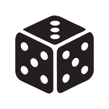 Sayıları temsil eden beyaz noktalı siyah zarların vektör çizimi. Kumar, masa oyunları ya da şans ve şans için ideal. Basit, temiz bir tasarım..