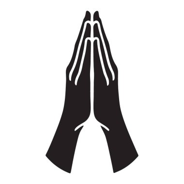 Dua eden ellerin siluet bir temsili, inanç, maneviyat, barış, meditasyon, umut ve dini temalarla ilgili tasarımlar için ideal..