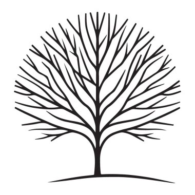 Basit bir ağaç silueti vektör çizimi doğayı, temel şekilleri ve güzelliği gösteriyor. Çevre projeleri için mükemmel.