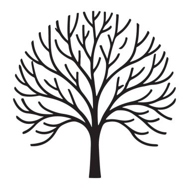 Çıplak bir ağacın siyah silueti kışı ya da minimalizmi çağrıştırıyor. Soyut tasarımlar ve doğadan esinlenilmiş projeler için mükemmel.