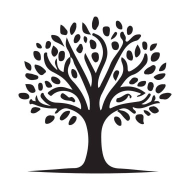 Kalın yapraklı bir ağaç silueti. Ekolojik ya da doğa temalı tasarım projeleri için mükemmel. Tasarıma müthiş bir katkı..