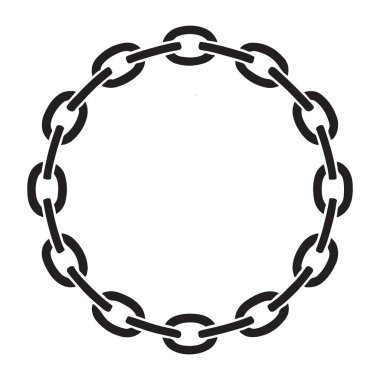 Dairesel bir zincirin vektör çizimi. Bağlantı için iyi, takım çalışması, güvenlik, siluet tasarımı.