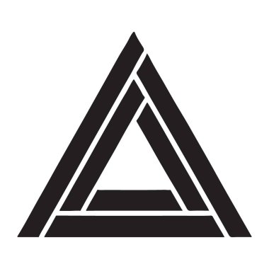 Bu vektör sanat eserinde imkansız bir üçgenin büyüleyici görsel illüzyonunu keşfedin. Bu geometrik bulmaca algıya meydan okuyor ve herhangi bir tasarım veya sanat projesine entrika ekliyor.