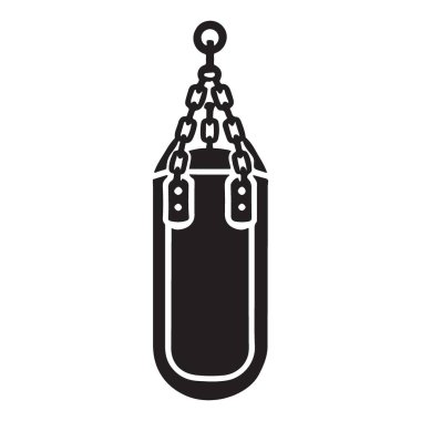 Geleneksel bir kum torbasının silüet vektör grafiği, fitness, boks, dövüş sanatları veya spor hakkında tasarımlar için idealdir..