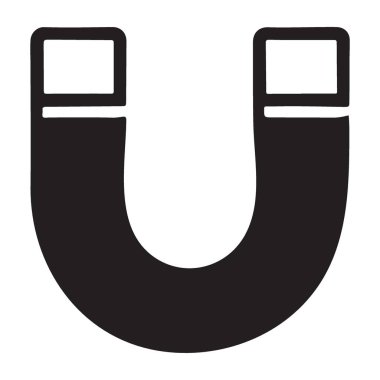 Klasik at nalı şeklindeki güçlü bir mıknatıs çizimi. Bilim projeleri, eğitim materyalleri ve enerji ve cazibe sembolüne ihtiyaç duyan tasarımlar için idealdir. İndir şimdi.!