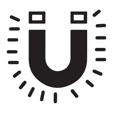 Silüet mıknatısın manyetik alanını gösteren bir vektör çizimi. Bilim, fizik ve eğitim tasarımları için mükemmel. Parlak çizgiler manyetik alanın nasıl çalıştığını gösteriyor..