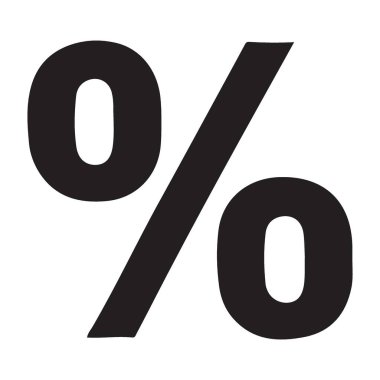 Yüzde işaretinin cesur ve basit bir siyah vektör grafiği, açık ve öz bir şekilde indirimleri, satışları veya terfileri sergilemek için mükemmeldir. Web, yazdırma ve dijital ortama uygun.