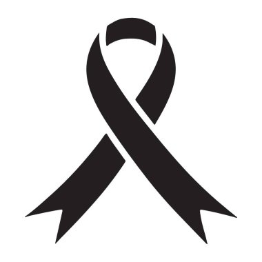 Desteğini göstermek için farkındalık kurdelesi siluetiyle vektör görüntüsü. Toplumsal kampanya ve farkındalığı artırmak için tıbbi nedenler.