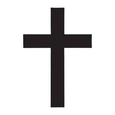 Hristiyan inancı haç sembolü silueti. Web ve grafik tasarımı için harika bir vektör sanat resmi. Kişisel projelerinizde kullanın, değiştirmesi kolay.