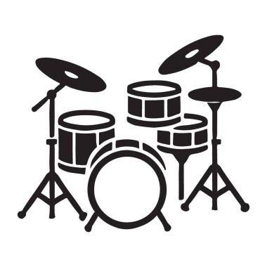 Standart bateri setinin vektör çizimi. Bas davul, trampet, ziller ve Tom 'lar. Bu resim müzik, perküsyon ve enstrümanla ilgili tasarım ihtiyaçları için mükemmeldir..