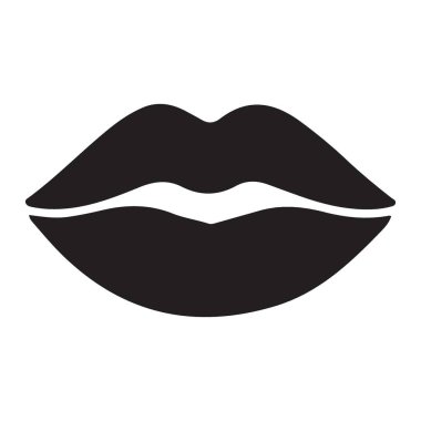 Açık dudakların silüeti, kozmetik, güzellik ve tasarım temaları için mükemmel. Tasarım projelerinize şık ve kadınsı dokunuşlar ekleyin.