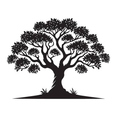 Sağlam bir gövde ve geniş yapraklı bir gölgelik içeren detaylı bir ağaç çizimi. Doğal ya da organik bir elemente ihtiyaç duyan tasarımlar için ideal. İllüstrasyon, esneklik ve büyümenin özünü yakalar..
