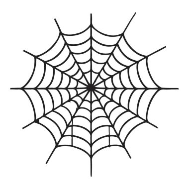 Örümcek ağının ince detaylı bir çizimi. Cadılar Bayramı süslemeleri, ürkütücü tasarımlar ya da projelerinize ürkütücü bir dokunuş eklemek için harika..