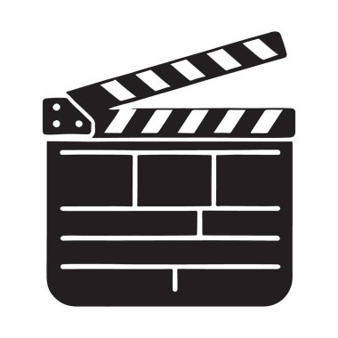Bir film klasörünün vektör illüstrasyonu. Bu grafik film üretimi, yönetmenliği, film yapımı ve eğlence endüstrisi için idealdir. Basit, temiz bir siluet..