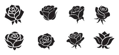 Zarif bir gül tomurcuğu koleksiyonu. Çeşitli yaratıcı projeler için dekoratif unsurlar, desenler ve süslemeler yaratmak için idealdir..