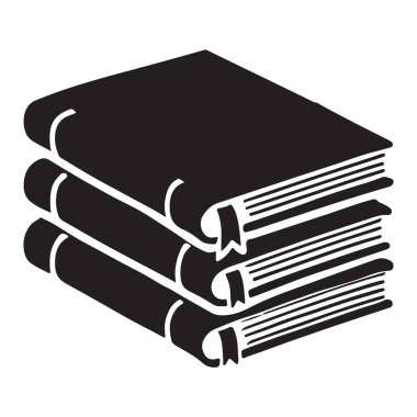 Bir yığın kitabın siluetini içeren bu vektör illüstrasyonuyla okumanın önemini tanıtın. Kütüphaneler, okullar ve eğitim siteleri için mükemmel.