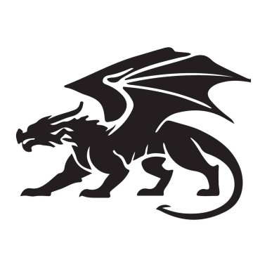 Projelerinize güçlü bir ejderha silueti içeren bu vektör çizimi ile bir efsane dokunuşu ekleyin. Parmak izleri, dövmeler ve fantezi temalı tasarımlar için mükemmel..