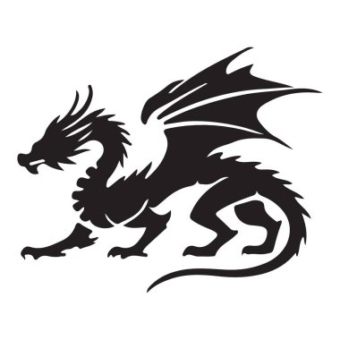 Güçlü bir ejderha siluetinin yüksek kalite tasviri, fantezi sanatı meraklıları için mükemmel. Tasarım projelerinizde, baskılarınızda ya da çarpıcı bir grafik öğesi olarak kullanın. İndir şimdi.!