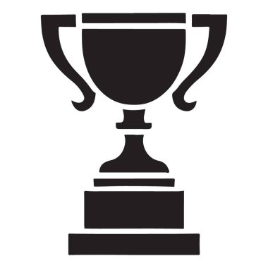 Siyah bir siluet kupanın yüksek kalite vektör sanatı zaferi ve başarıyı simgeliyor. Spor, yarışma veya kutlama etkinlikleri ile ilgili tasarımlar için ideal.