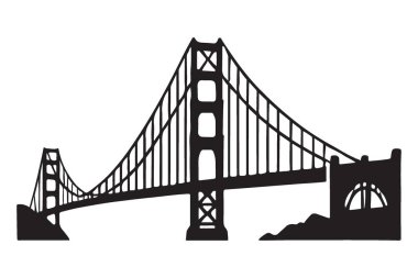 San Francisco 'nun özünü bu çarpıcı Golden Gate Köprüsü silüetiyle yakalayın. Seyahat posterleri, mimari tasarımlar ya da şehrin sembolik simgelerinin sergilenmesi için ideal..