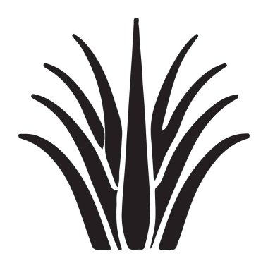 Siyah bir siluetle süslenmiş bir ot yığınının gösterişli bir tasviri. Herhangi bir tasarım veya sanatsal çabaya doğal bir zarafet katar..