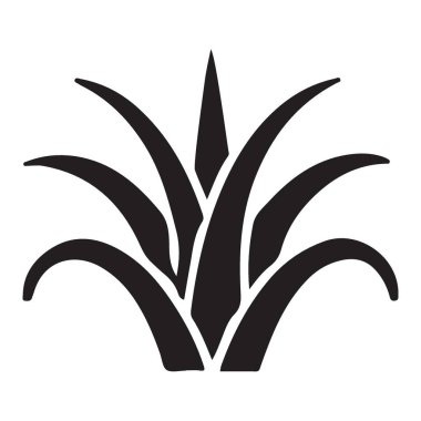 Tarzlanmış bir agave bitkisinin silüet vektör çizimi. Bu resim, bahçe tasarımları, logolar ve çöl cazibesine ihtiyaç duyan diğer yaratıcı projeler için mükemmel. Kolay ölçekleme için yüksek kaliteli vektör.