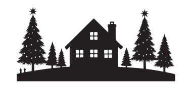 Tatil sezonunun özünü bu ev ve Noel ağacı resimleriyle yakalayın. Kartlar hazırlamak ve bayram neşesi yaymak için mükemmel..