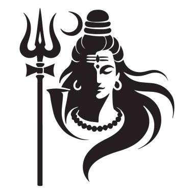 Lord Shiva 'nın çarpıcı silueti, simgesel mızrağını, dingin yüzünü ve ruhani sembolizmini gözler önüne seriyor. Bu sanat eseri gücün, meditasyonun ve ilahi enerjinin özünü yakalar, ruhani ve sanatsal projeler için mükemmeldir..