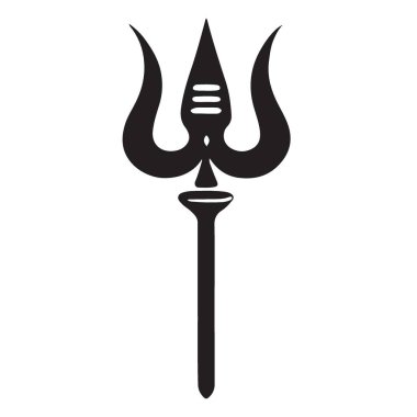 Mızrağın silüeti, ilahi bir silah, gücü temsil eden, Hindu mitolojisi, ve Lord Shiva, grafik tasarımlar için ideal..